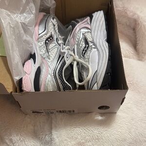 Saucony Kids Sneakers - Pink, Silver, and Black